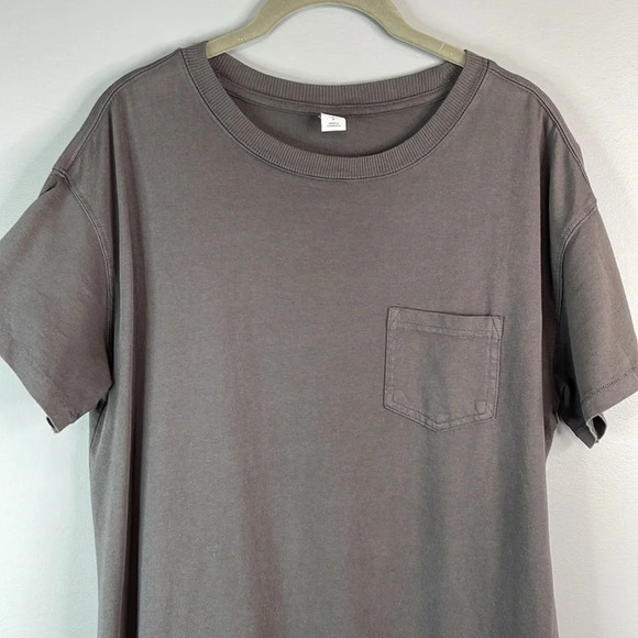 OLD NAVY Panther Grey Vintage Vibe Short Sleeve Pocket T-Shirt Dress Coastal S - Picture 3 of 11